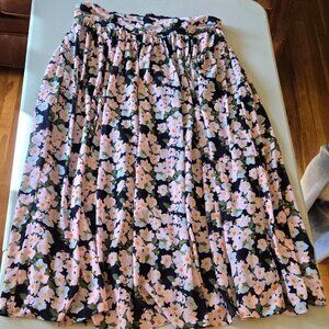 J. Crew Women's Plus Size 16 Floral Chiffon Maxi Skirt with Pockets EUC